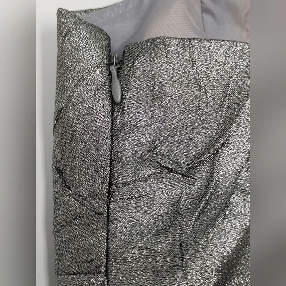 Le Chateau metallic grey silver strapless mini dress size XS - Picture 4 of 14